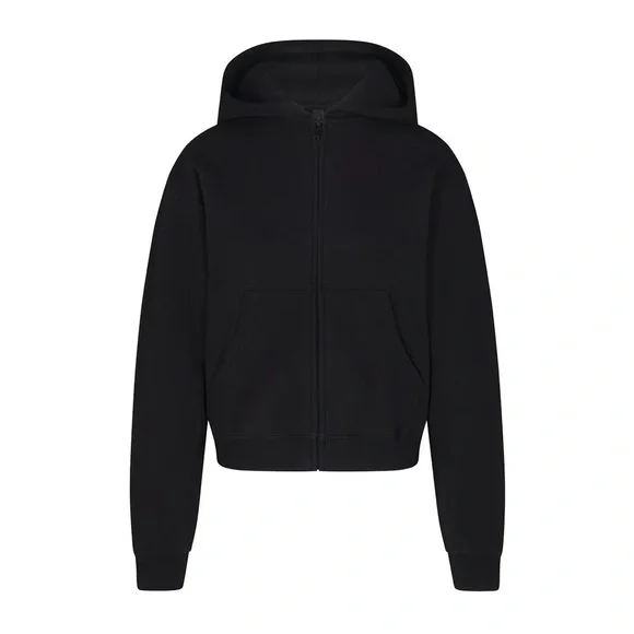 SKIMS Classic Cotton Fleece Zip-Up Hoodie - Picture 1 of 5